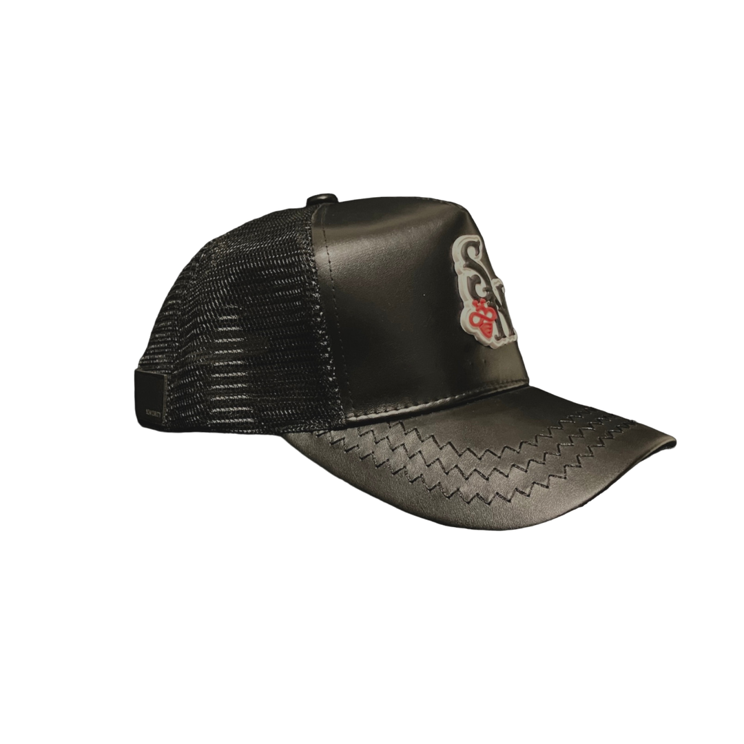 S.N. LEATHER TRUCKER HAT