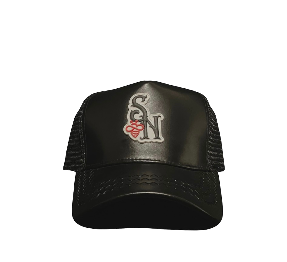S.N. LEATHER TRUCKER HAT