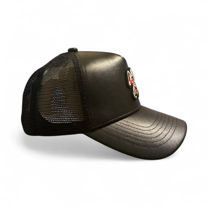 S.N. LEATHER TRUCKER HAT